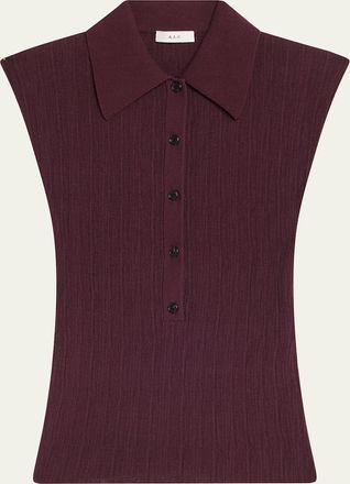 A.L.C. Ollie Sleeveless Knit Polo Top