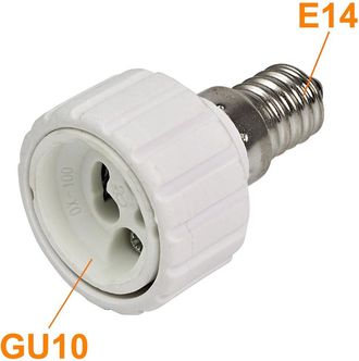 Trade Shop Trade Shop Traesio - Adattatore Portalampade Porta Lampada Attacco E27 E14 Da E14 A E27 Gu10 B22 - -da E14 A Gu10
