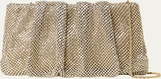 Loeffler Randall Serena Ruched Rhinestone Clutch Bag