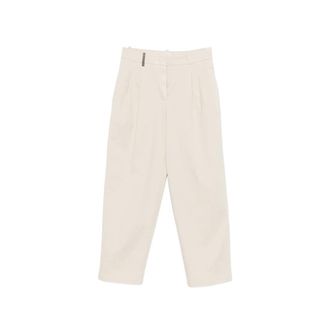 PESERICO Pleated Cropped Trousers