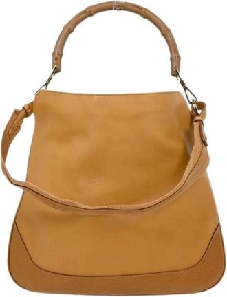 Gucci Pre-owned Handbags, female, Brown, Size: ONE SIZE Pre-owned Vintage Leather Handbag