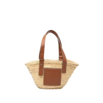 Loewe Pre-owned Raffia Tote Bag - Dames - Vintage Shopper - Beige - ONE Size - Leer - Vintage