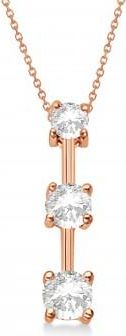 Allurez Three-Stone Graduated Lab Diamond Pendant Necklace 14k Rose Gold (0.25ct)