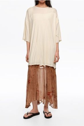 Bimba & Lola Two-Material Dress With Buttoned Hem in Underwater Garden at Nordstrom, Size Medium Eu