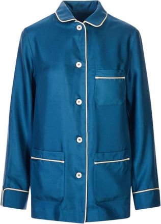F.R.S. For Restless Sleepers Camicia Ceto - Dames - Overhemden - Blauw - M - Overhemden