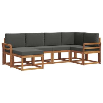 vidaXL Conjunto De Sof&aacute;s De Exterior 6 Pcs Natural Y Antracita Vidaxl