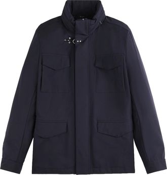 Fay Navy Blue Field Stretch Utility Jacket