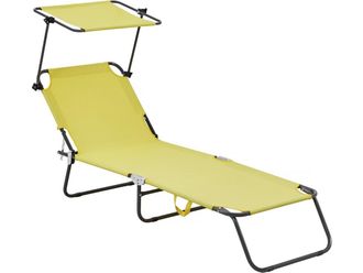 Habitat et Jardin Habitat Et Jardin - Tumbona Plegable lazy - Con Sombrilla - Amarillo