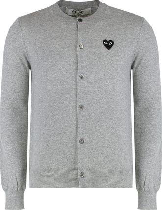 Comme Des Garçons Cardigan In Wool With Logo