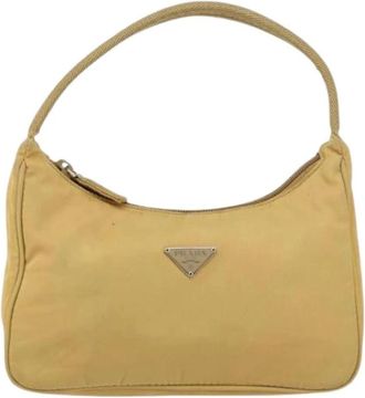 Prada Pre-owned Mini Bags, female, Beige, Size: ONE SIZE Pre-owned Vintage Nylon Mini Bag