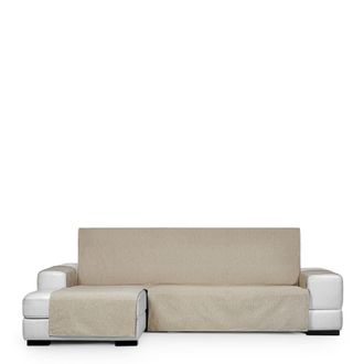 Eysa Funda de sof&aacute; chaise longue hidr&oacute;fugo extra izquierda beige 290 cm