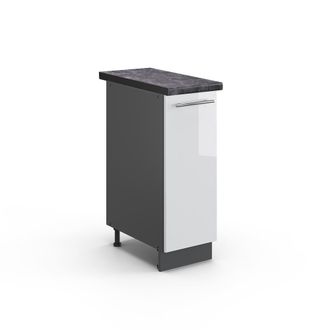 Vicco Armario De Farmacia Fame-line, Blanco Alto Brillo, 30 Cm, Et Antracita