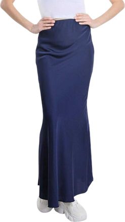 Be You Dames/Dames Satijnen Midi rok (Marine)