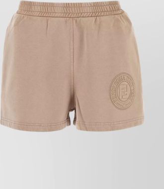Fendi cotton shorts with elastic waistband and side pockets