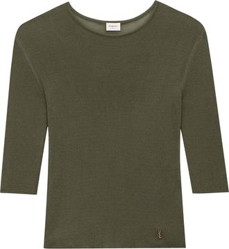 Saint Laurent Semi-Sheer Certified Viscose Knitted Top-Donna