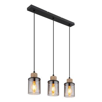 Globo Lighting L&aacute;mpara Colgante - Reid - Negro - Vidrio Vidrio Ahumado - - Globo