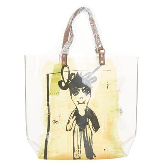 Marni 2010 Cristal Claude Puppet print leather handles clear PVC tote bag