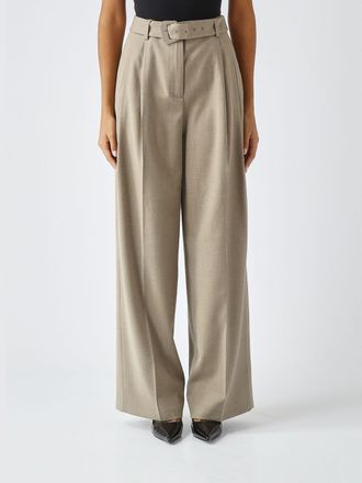 Twinset Pantaloni palazzo a vita alta in misto lana con pince