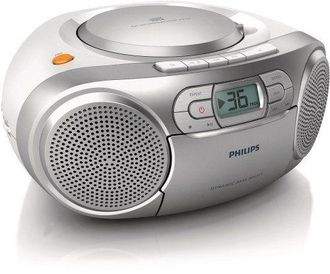 Philips Radio Cd Philips Az127/12/ 2w/ Con Cable/ A Pilas/ Gris