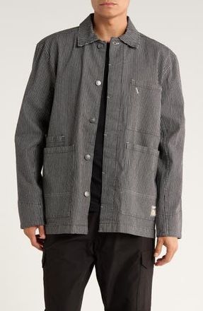 Civil Society Oversize Railroad Chore Jacket in Black/Sand at Nordstrom Rack, Size Xx-Large