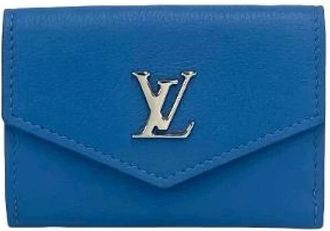 Louis Vuitton Pre-owned Wallets, male, Blue, Size: ONE SIZE Pre-owned Portefeuille Lock Mini Leather Wallet