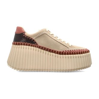 Chlo&eacute; Sneakers, female, Beige, Size: 11 US Nama Platform Sneakers