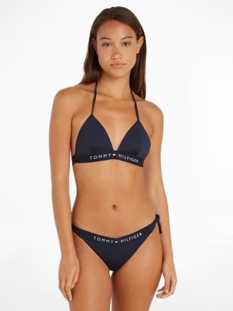 Tommy Hilfiger Triangel-Bikini-Top TH TRIANGLE FIXED FOAM, Damen, Gr. XL (42/44), N-Gr, blau (dunkelblau), Elasthan, Polyamid, TOMMY HILFIGER SWIMWEAR, unifarben, Bi