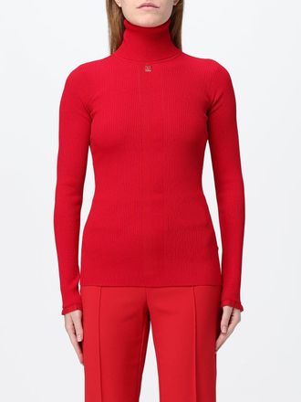 Elisabetta Franchi Dolcevita slim fit in maglia di viscosa a costine con logo