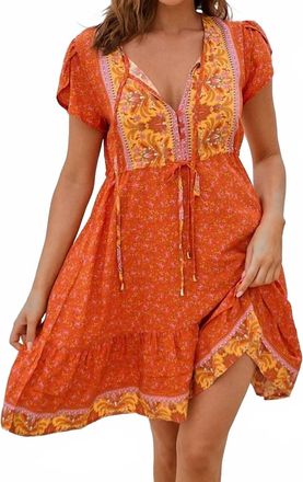 Jaase Summer Solstice Faithful Mini Dress In Orange