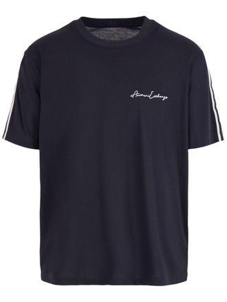 A|X Armani Exchange logo-embroidered cotton T-shirt - Black