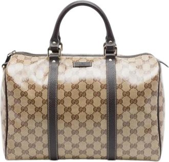 Gucci Pre-owned Boston Bag - Dames - Vintage Handtas - Beige - ONE Size - Leer - Vintage