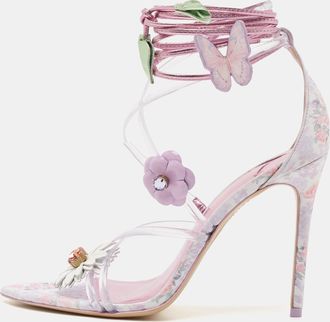 Sophia Webster X Love Shack Fancy Multicolor Pvc And Leather Wildflower Ankle Wrap Sandals