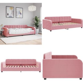 vidaXL Letto da Giorno Rosa 90x200 cm in Velluto - Divano letto - Letto rosa