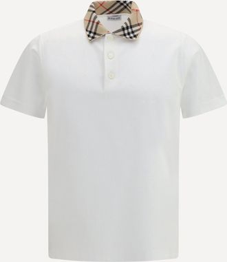 Burberry Polo in cotone con colletto Check Man XL