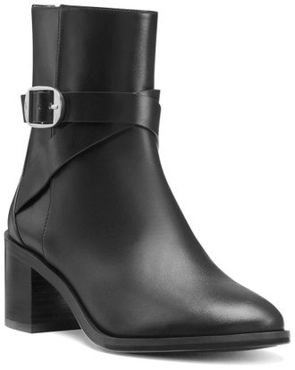 Stuart Weitzman Esme Belted Zip Leather Bootie