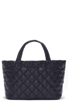 MZ Wallace Mini Metro City Quilted Nylon Tote in Black at Nordstrom