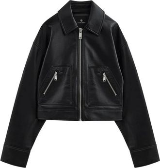 Anine Bing Dames, Jassen, Zwart, Maat: XS Leer