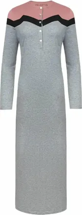 Velvette Womens Pima Cotton & Modal Nightgown In Grey Heather