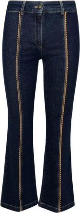 Moschino Hoge Taille Flared Denim Jeans - Dames - Cropped Jeans - Blauw - S - Denim - Jeans