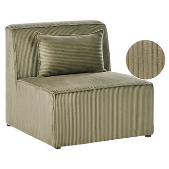 Beliani Sill&oacute;n Modular De Pana Verde Oscuro Asiento 1 Plaza Moderno Lemvig