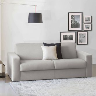 Dmora Talamo Italia - Sofa Cama Aliana, Sof&aacute; De 3 Plazas, 100% Made In Italy, Sof&aacute; De Sal&oacute;n Con Apertura Giratoria, En Tela Acolchada, Con Reposabrazos Est&aacute;