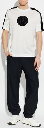 Emporio Armani T-shirt With Patch, Mens, Cream