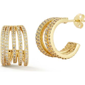 Glaze Jewelry Cubic Zirconia Pav&eacute; Cage Hoop Earrings in Gold at Nordstrom Rack