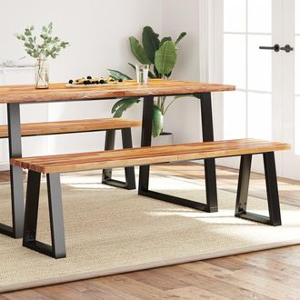 vidaXL Vidaxl - Banco Con Borde Vivo Madera Maciza De Acacia 160 Cm