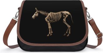 Generic 19th Century Donkey Skeleton Fashion Womens Crossbody Bags Novelty Handbag Shoulder Bag Purse