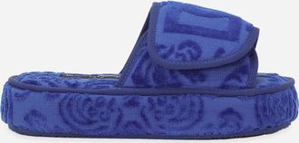 Dolce & Gabbana Terry Cotton Plateau Slippes - Platform Slip-ons Multicolor Xl