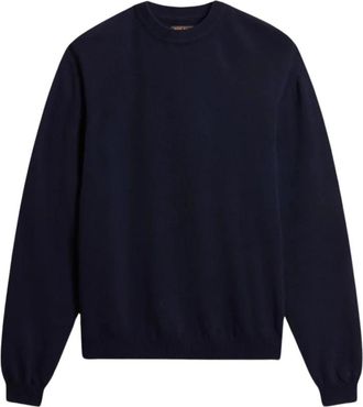 Woolrich Lambswool Crewneck - Heren - Ronde hals truien - Blauw - L - Wol - Truien & Vesten