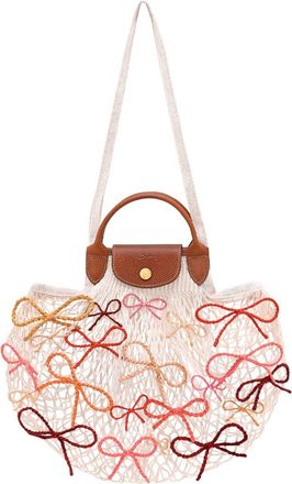 Longchamp Le Pliage Filet Raphia Large Mesh Bag