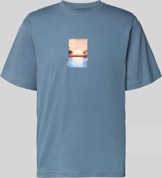 Selected Regular Fit T-Shirt aus reiner Baumwolle Modell ASPEN in Bleu, Gr&ouml;&szlig;e XXL