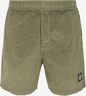 Stone Island Short aus technischem Gewebe mit Knitteroptik